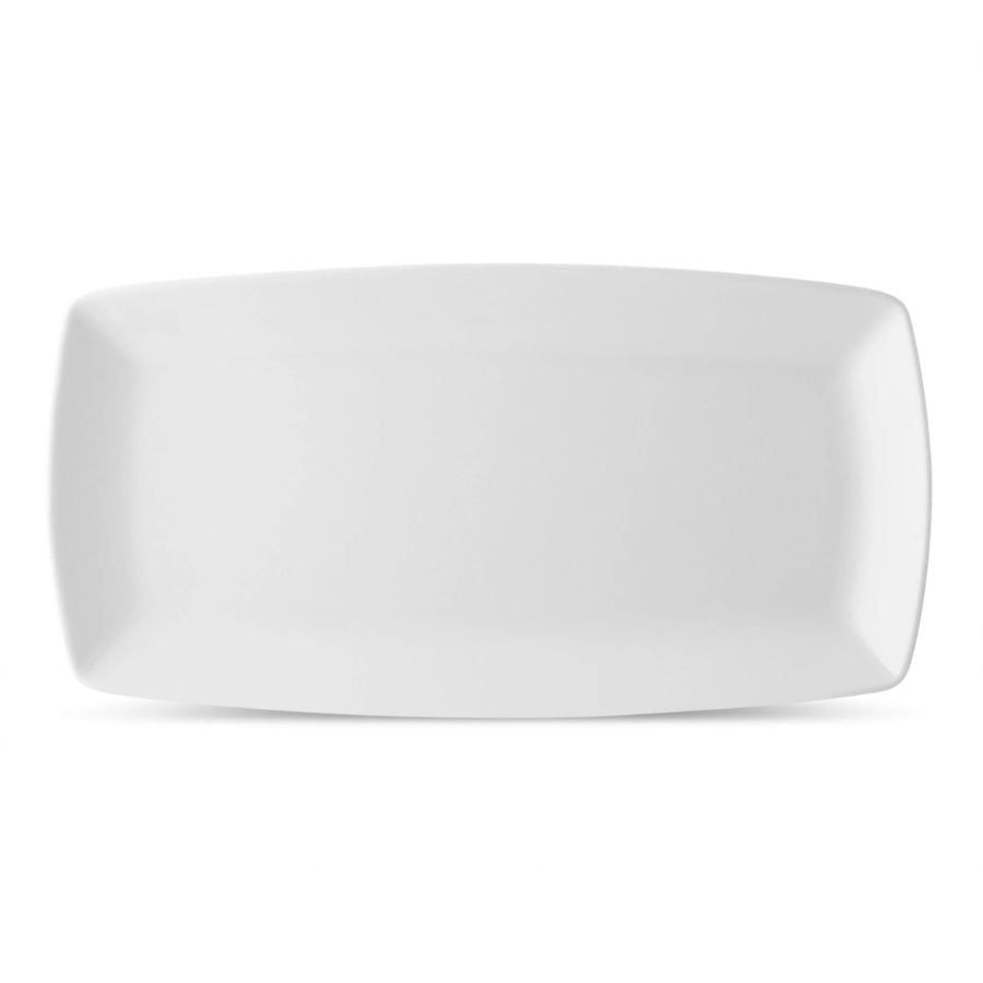 Đĩa Buffet hình chữ nhật (LG) dài 36,7cm sứ xương | Noritake Plain White 4850L - 97300