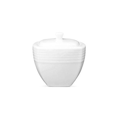  Bình (hũ) đường hình vuông có nắp dung tích 290ml sứ trắng | Noritake Arctic White 4000L - 91536 