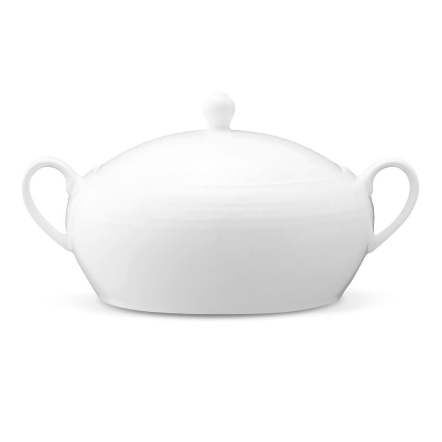 Âu cơm (thố cơm) có nắp dung tích 2.660ml sứ trắng | Noritake Arctic White 4000L - 91529