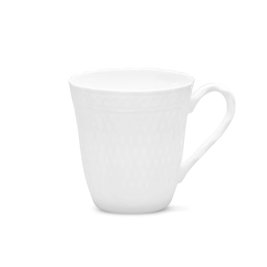 Cốc (ly) uống nước, cà phê dung tích 420ml sứ trắng cao cấp | Noritake Cher Blanc 1655L - T94857