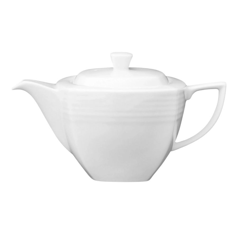 Ấm trà (bình trà) hình vuông dung tích 750ml sứ trắng | Noritake Arctic White 4000L - 91537