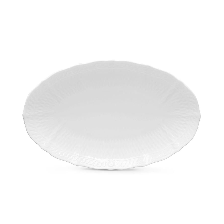 Đĩa Oval coupe cỡ nhỏ (SM) dài 26,8cm sứ trắng cao cấp | Noritake Cher Blanc 1655L - 94846