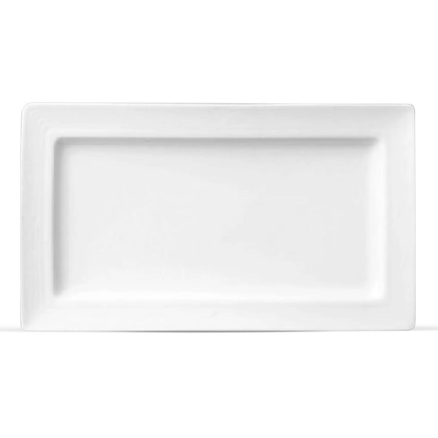 Đĩa hình chữ nhật cạnh dài 31,4cm sứ trắng | Noritake Arctic White 4000L - 91576