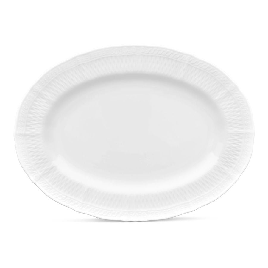 Đĩa Oval cỡ vừa (MD) dài 36,1cm sứ trắng cao cấp | Noritake Cher Blanc 1655L - 94844
