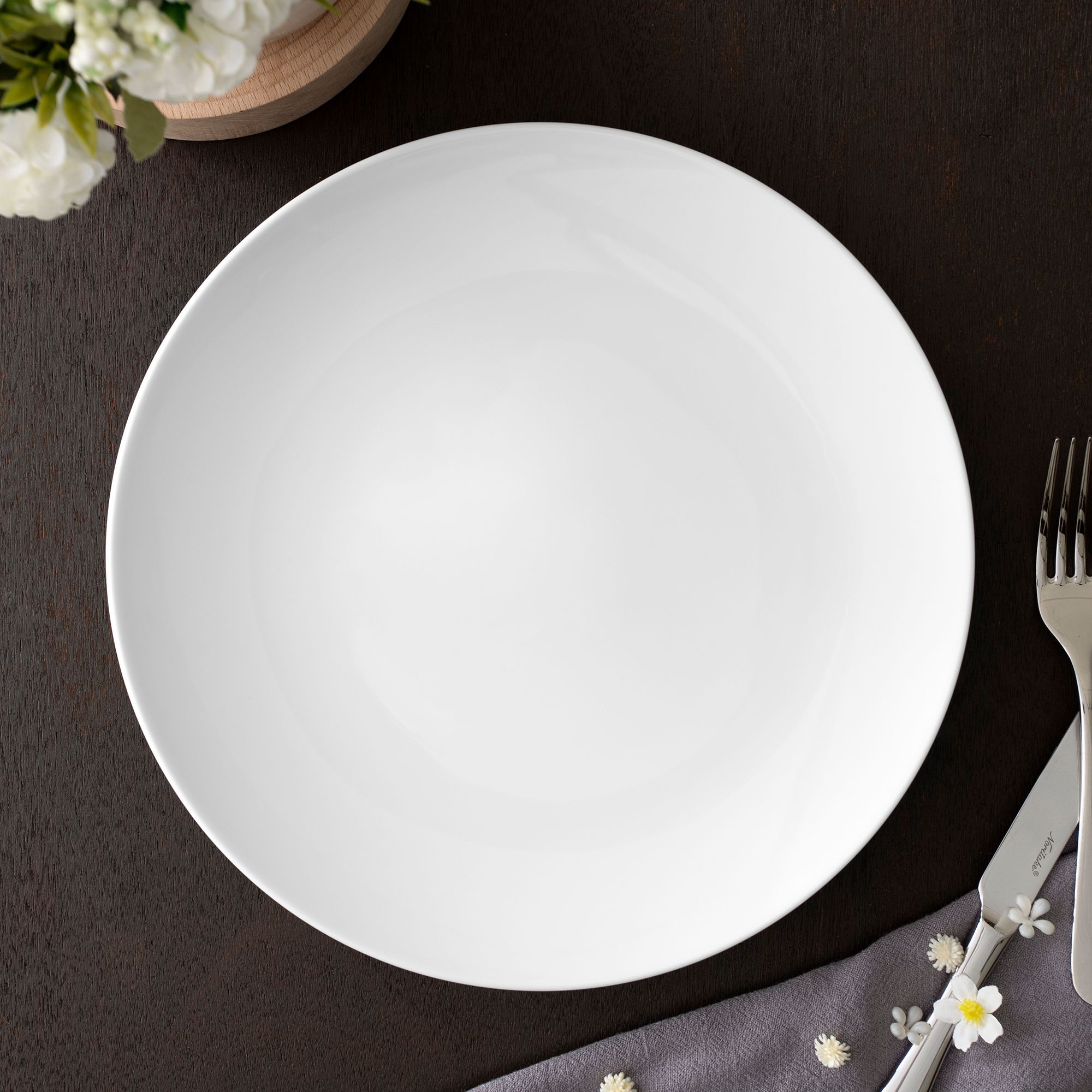 Đĩa tròn coupe cỡ lớn đường kính 26,9cm sứ trắng | Noritake Art Stage 3-336L - 00220A