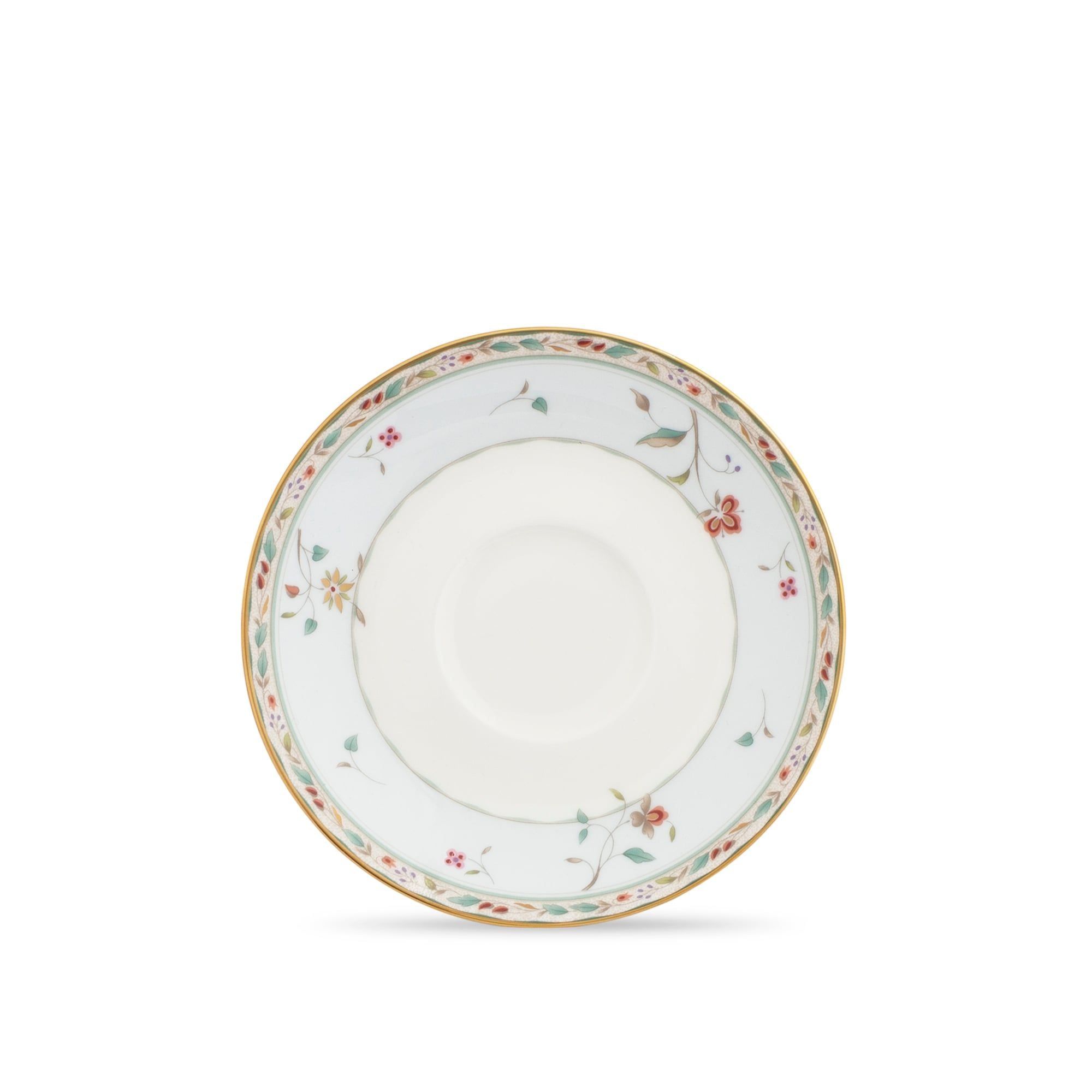 Đĩa lót chén (tách) trà màu xanh 215ml, đường kính 15,1cm sứ xương | Noritake Hana Sarasa 4409-6L - 97217S