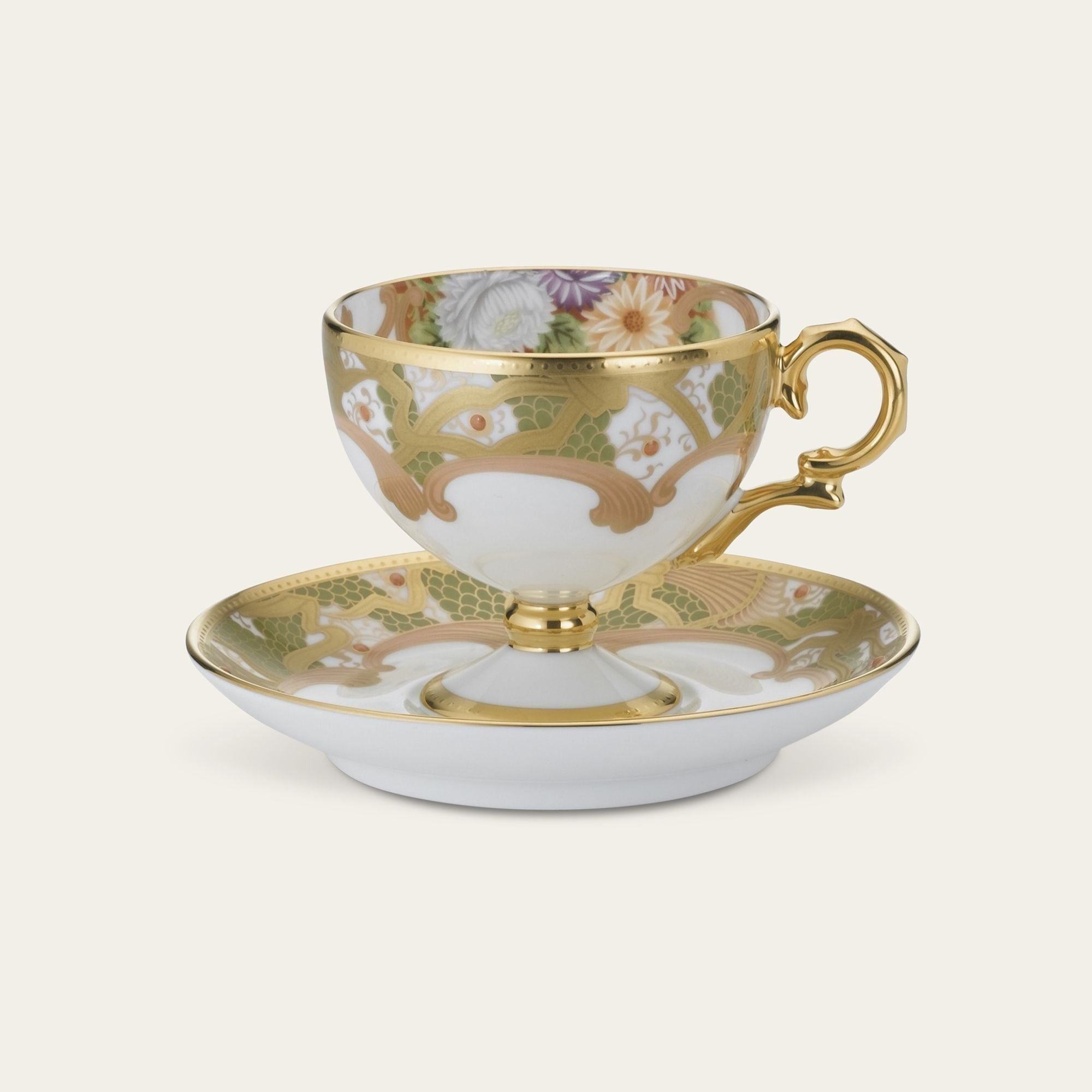 Chén trà (tách trà) dung tích 130ml kèm đĩa lót sứ xương Nhật Bản | Noritake Wabana 4662-3J - T52401