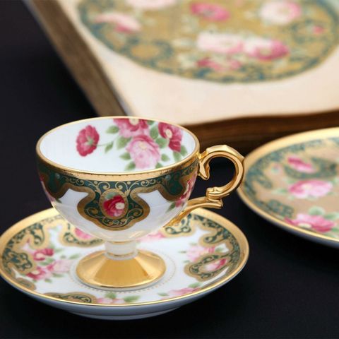  Chén trà (tách trà) dung tích 130ml kèm đĩa lót sứ xương Nhật Bản | Noritake Wabana 4662-4J - T52401 