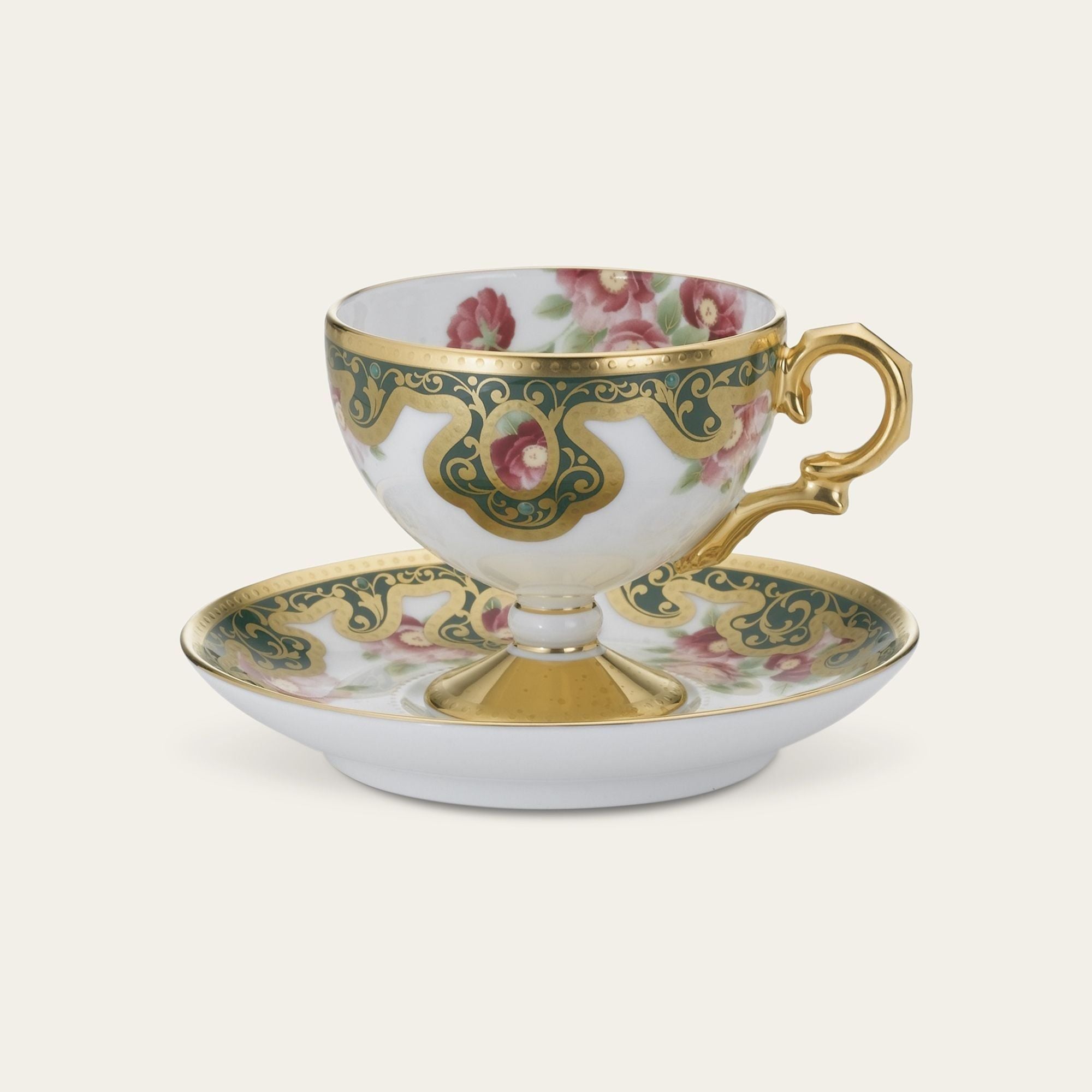Chén trà (tách trà) dung tích 130ml kèm đĩa lót sứ xương Nhật Bản | Noritake Wabana 4662-4J - T52401