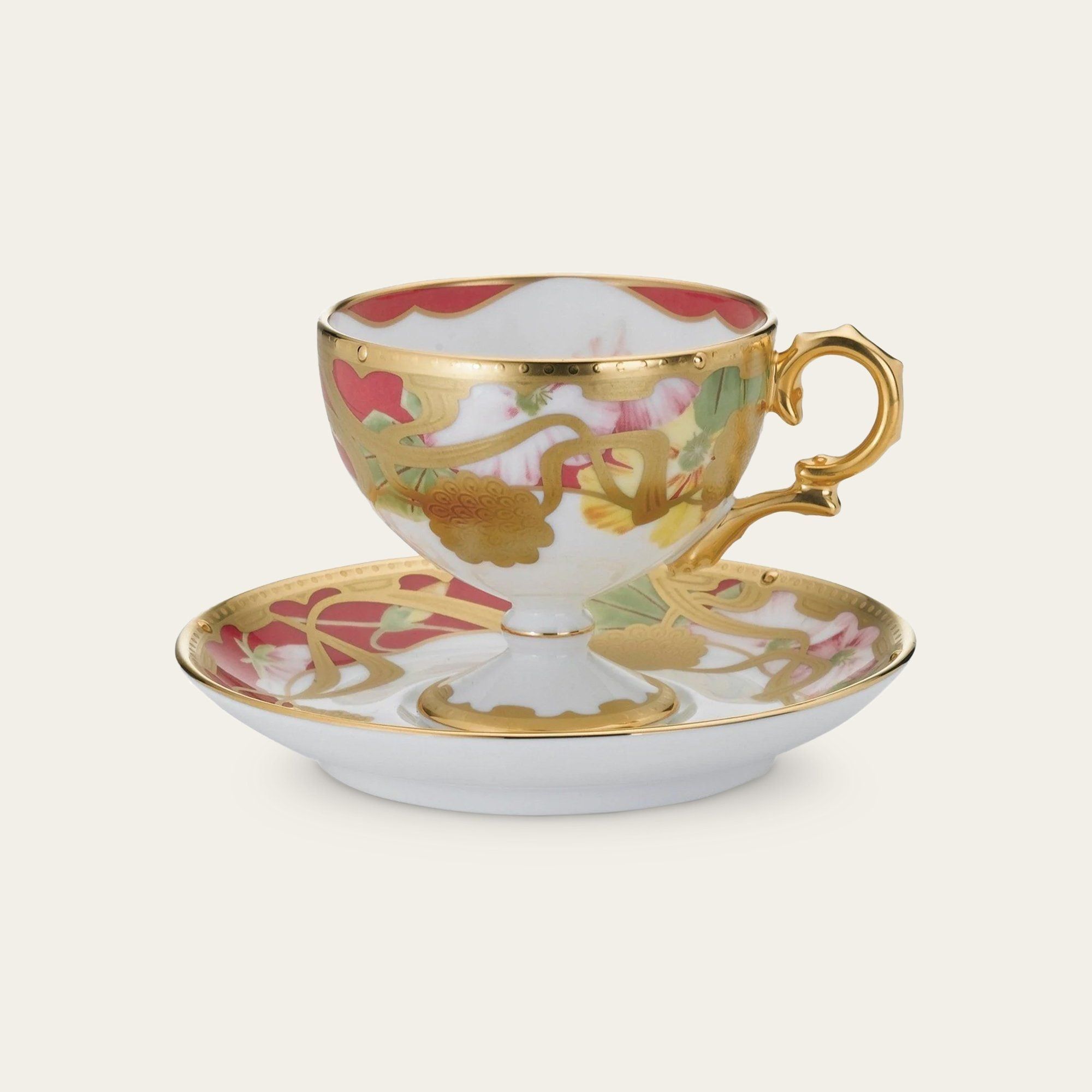 Chén trà (tách trà) dung tích 130ml kèm đĩa lót sứ xương Nhật Bản | Noritake Wabana 4662-5J - T52401