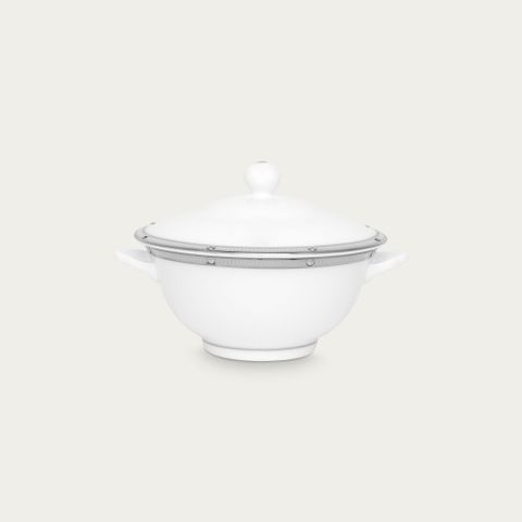  Bát (chén) dung tích 290ml ăn súp, yến có quai cầm kèm nắp đậy sứ xương | Noritake Rochelle Platinum 4795L - T501697 