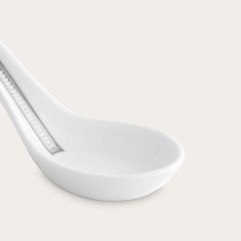  Thìa sứ (muỗng sứ) dài 12,2cm sứ xương | Noritake Rochelle Platinum 4795L - 97367 