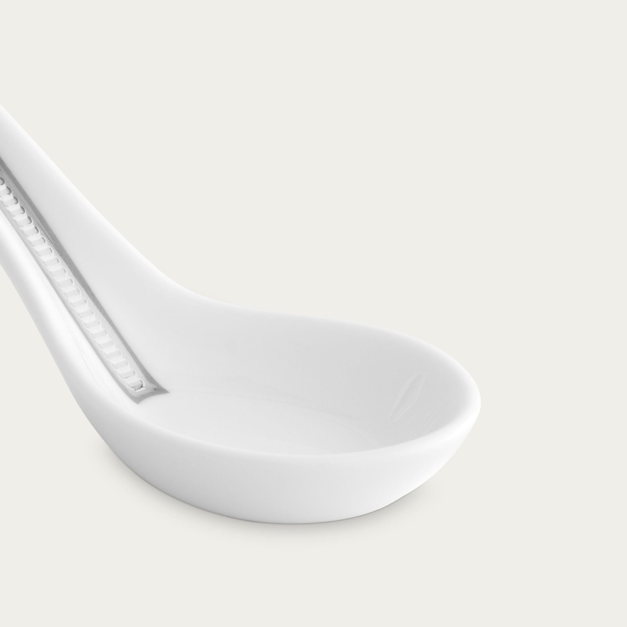 Thìa sứ (muỗng sứ) dài 12,2cm sứ xương | Noritake Rochelle Platinum 4795L - 97367