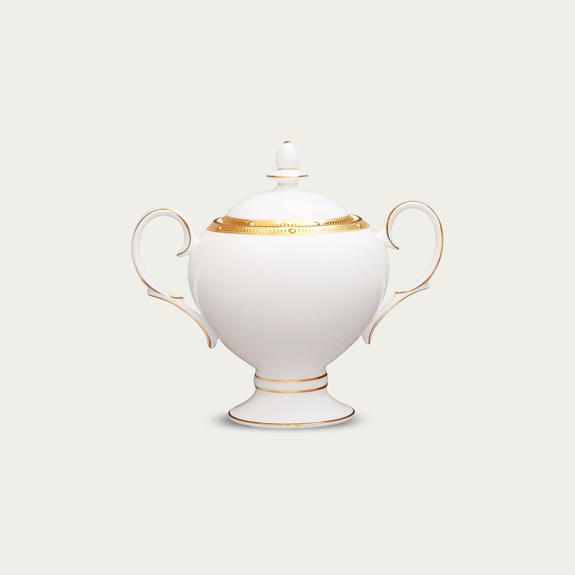 Bình (hũ) đường có nắp đậy dung tích 325ml sứ xương | Noritake Rochelle Gold 4796L - 50727A
