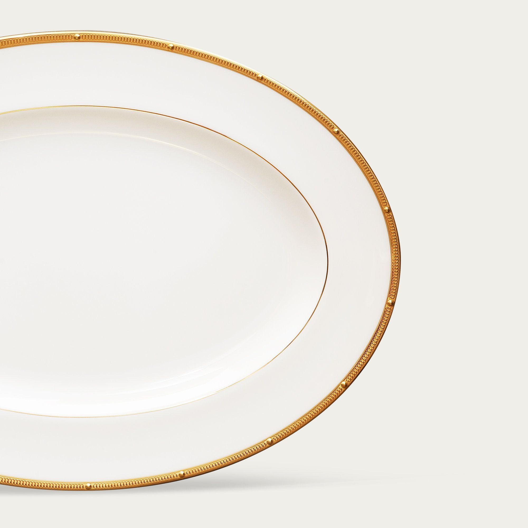 Đĩa Oval cỡ nhỏ (SM) dài 31,2cm sứ xương | Noritake Rochelle Gold 4796L - 97245