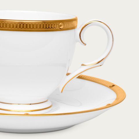  Chén trà (tách trà) dung tích 250ml kèm đĩa lót sứ xương | Noritake Rochelle Gold 4796L - T50788A 