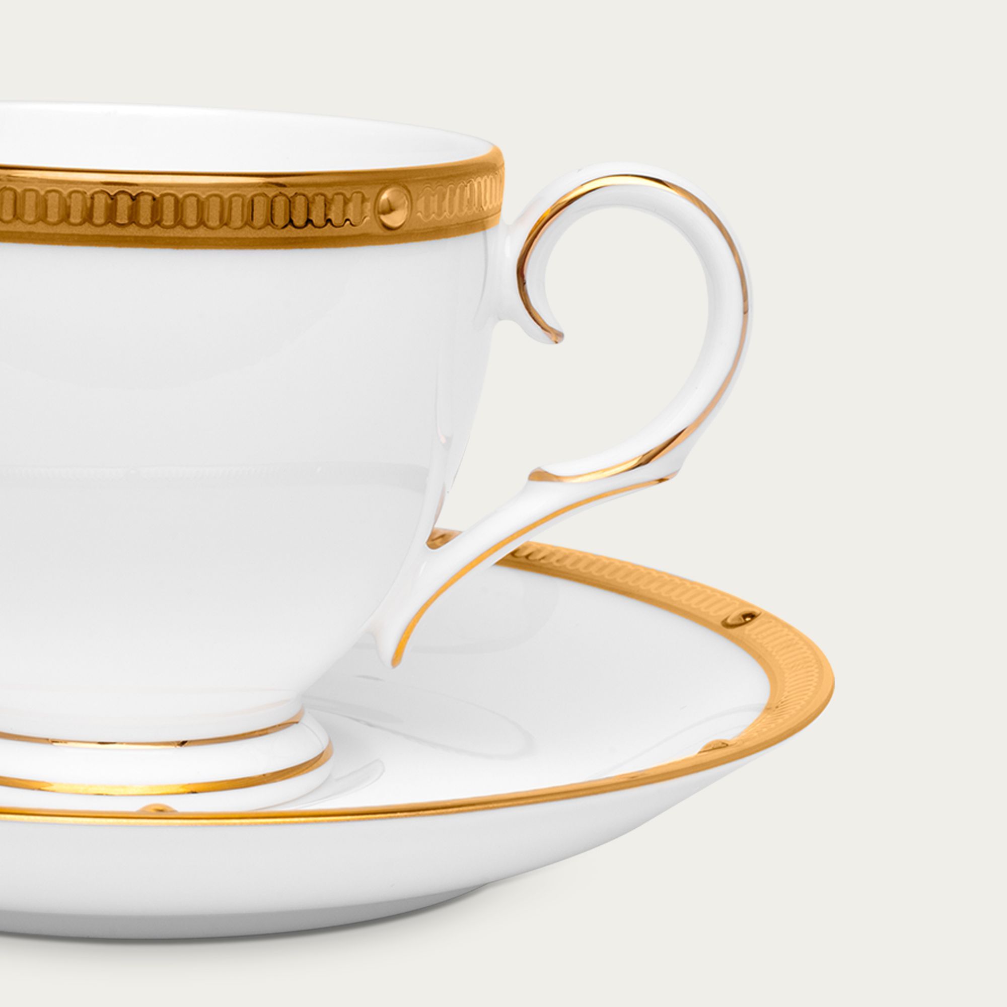 Chén trà (tách trà) nhỏ dung tích 105ml kèm đĩa lót sứ xương | Noritake Rochelle Gold 4796L - T50792A