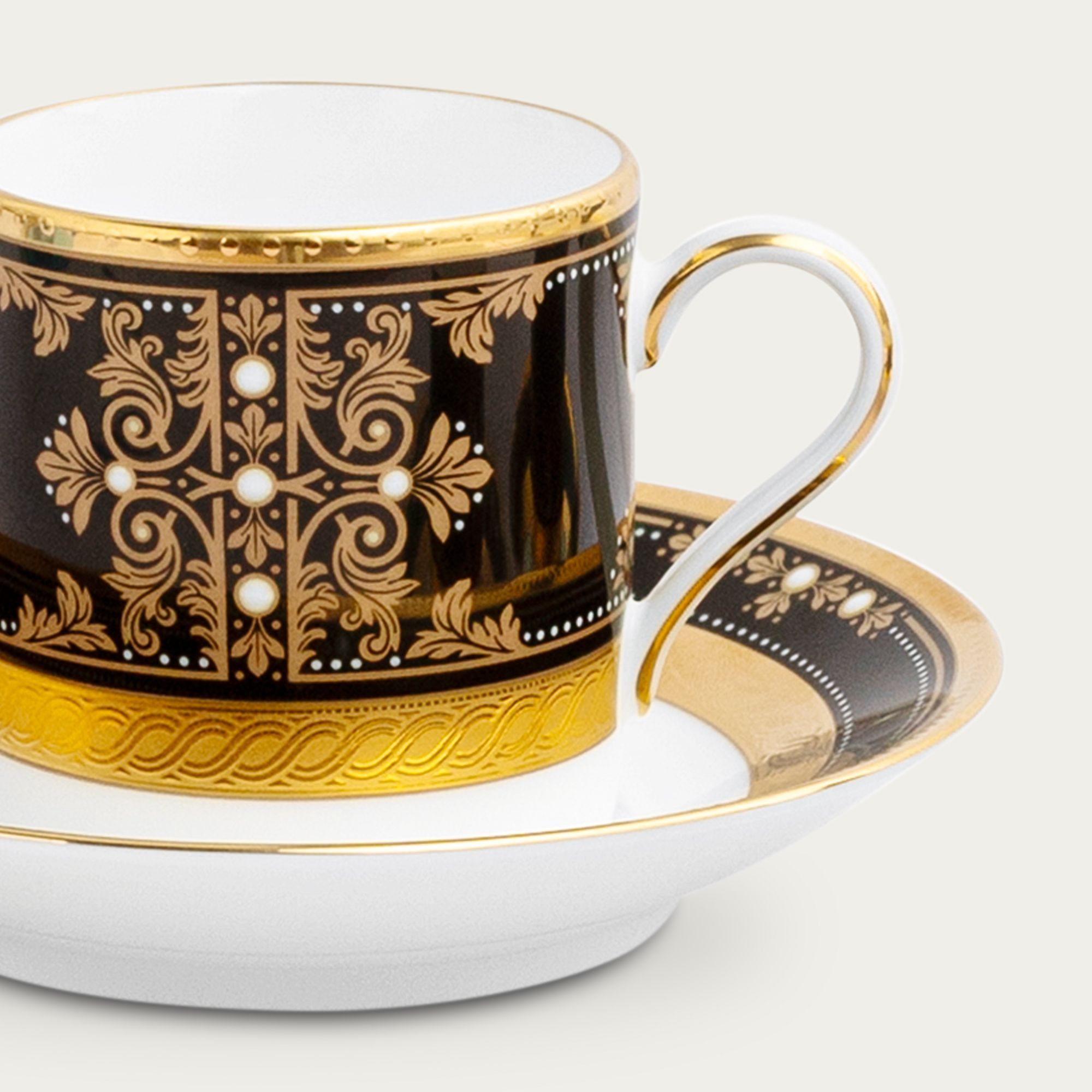 Chén trà (tách trà) nhỏ dung tích 125ml kèm đĩa lót sứ xương Nhật Bản | Noritake Evening Majesty 4818J - T59881