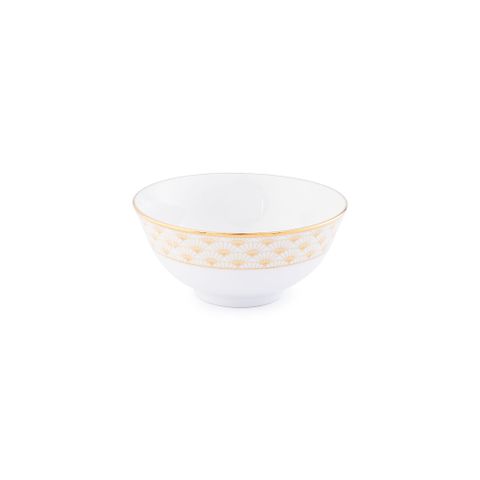  Bát (chén) 10,7cm dung tích 220ml đựng nước chấm, soup sứ trắng | Noritake Trocadero Gold 1787L - 91482 