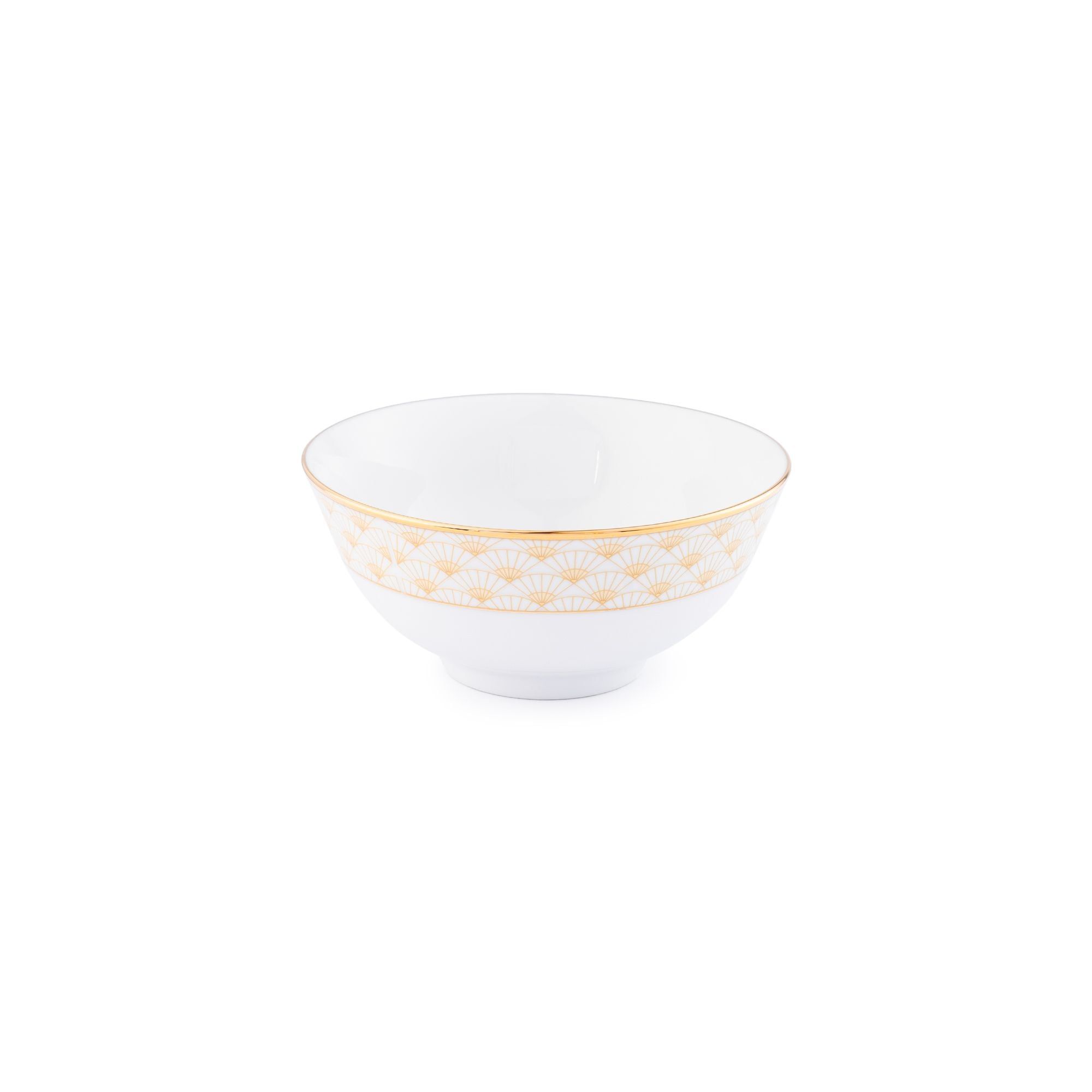 Bát (chén) 10,7cm dung tích 220ml đựng nước chấm, soup sứ trắng | Noritake Trocadero Gold 1787L - 91482
