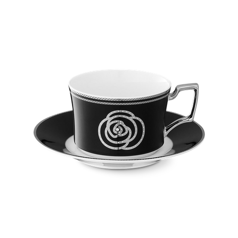  Chén trà (tách trà) (đặc biệt - Đen) 240ml kèm đĩa lót sứ xương | Noritake Aidan 4867-1L - T93687 