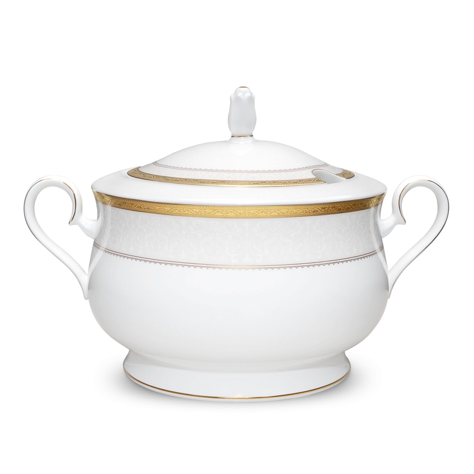Âu cơm (thố cơm) có nắp dung tích 4.200ml sứ xương | Noritake Odessa Gold 4874L - 97256