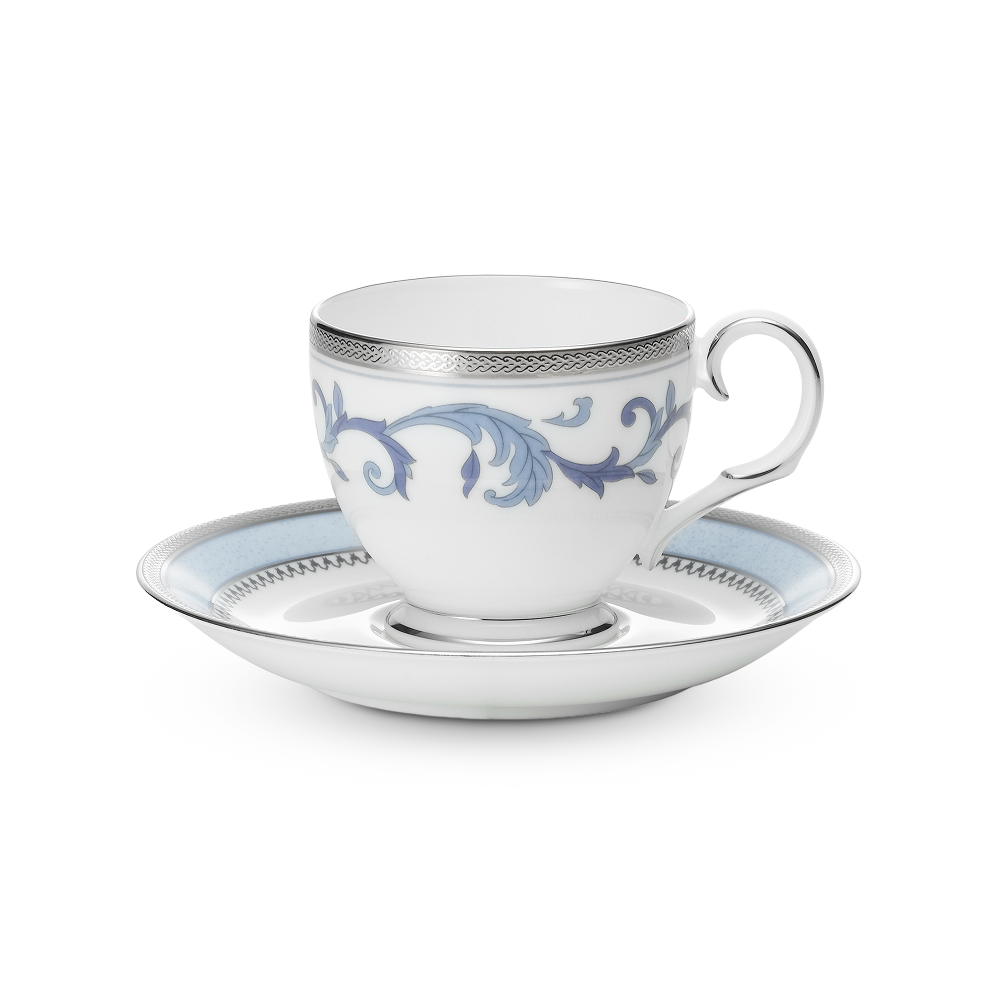 Chén trà (tách trà) dung tích 250ml kèm đĩa lót sứ xương | Noritake Sonnet In Blue 4893L - T50788A