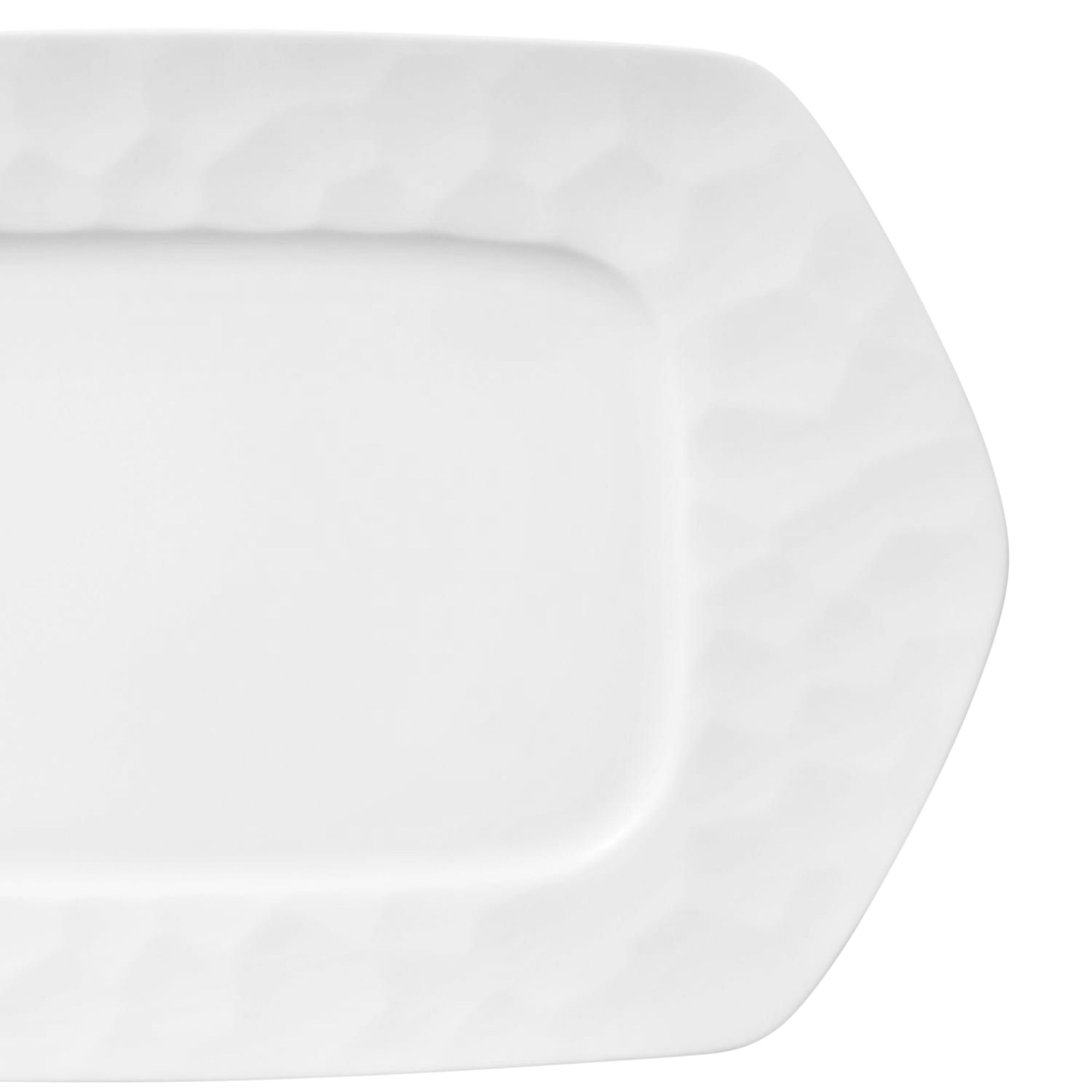 Đĩa hình lục giác (Hexagon) lòng chữ nhật dài 33,1cm sứ xương | Noritake Conjunto 4943L - 93980