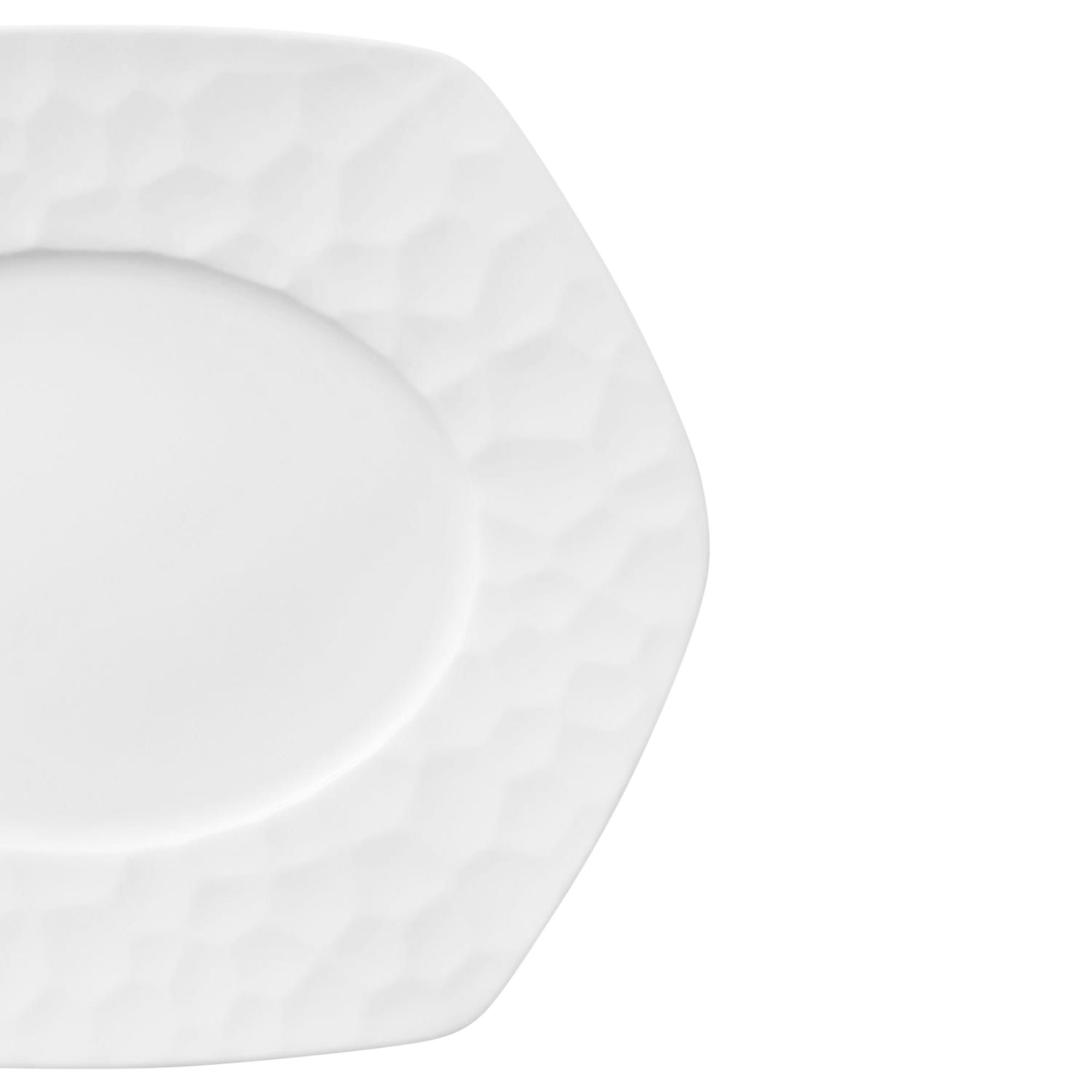 Đĩa hình lục giác (Hexagon) lòng oval dài 30cm sứ xương | Noritake Conjunto 4943L - 93981