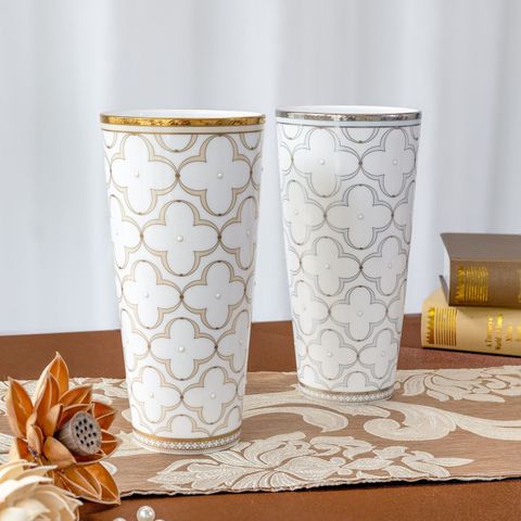  Bình hoa (lọ hoa) trang trí cao cấp 25,8cm sứ xương | Noritake Trefolio Platinum 4957L - 97378 