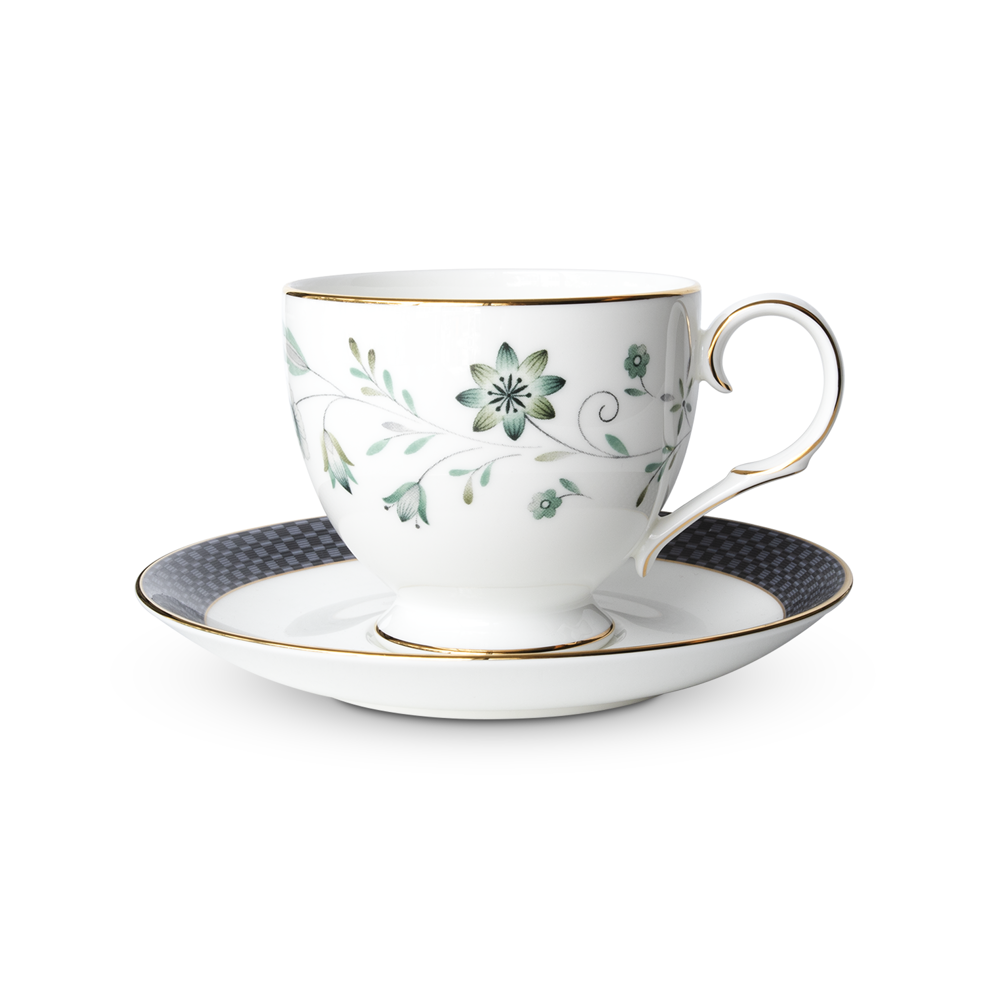 Chén trà (tách trà) dung tích 250ml kèm đĩa lót sứ xương | Noritake Forever Fields 4950L - T50788A