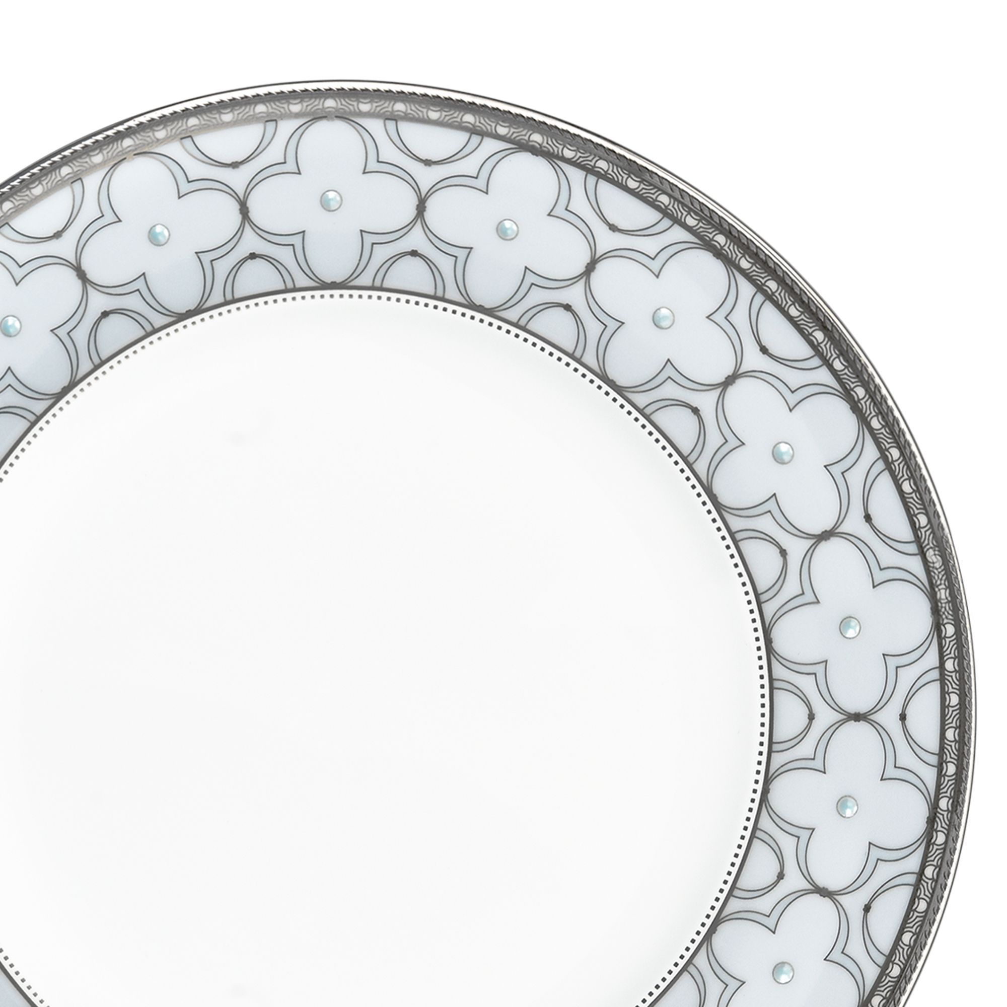 Đĩa tròn cỡ vừa (loại đặc biệt) đường kính 24,5cm sứ xương | Noritake Trefolio Platinum 4957-1L - 97316