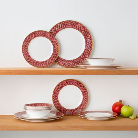  Đĩa tròn cỡ lớn đường kính 28,1cm sứ xương | Noritake Crochet 4966L - 97320 