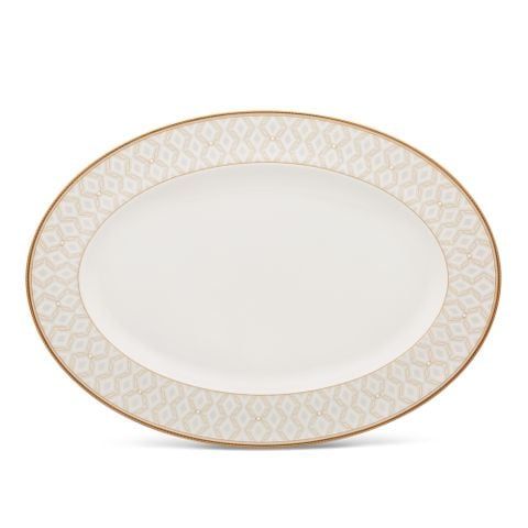  Đĩa Oval cỡ vừa (MD) dài 36,8cm sứ xương | Noritake Noble Pearl 4979-1L - 97244 