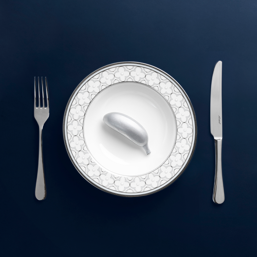 Đĩa sâu lòng cỡ lớn 28,1cm dung tích 740ml sứ xương | Noritake Trefolio Platinum 4957L - 97301