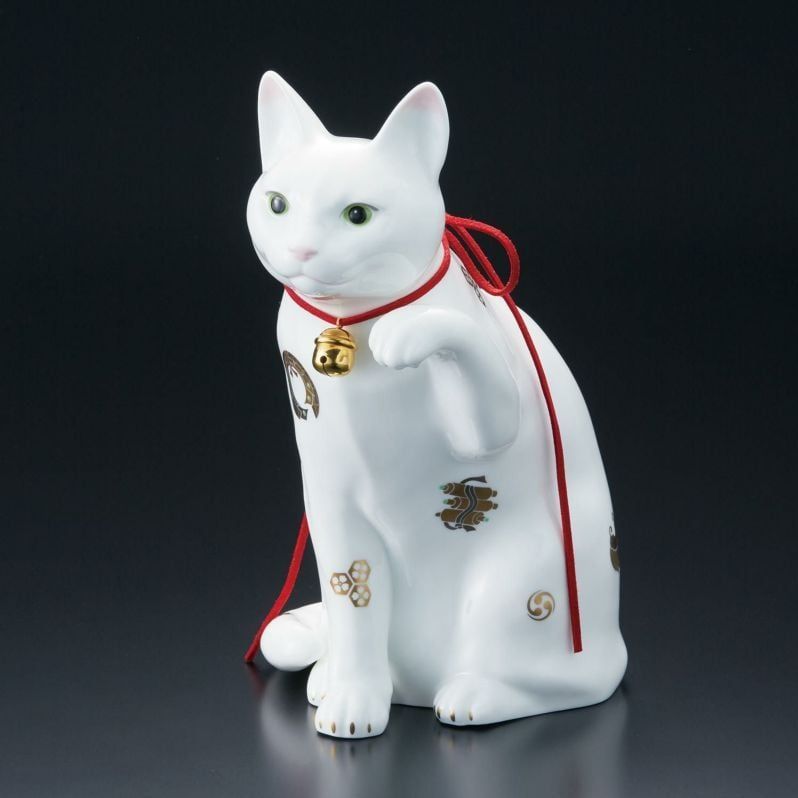 Tượng sứ mèo may mắn cao 26,5cm sứ xương cao cấp Nhật Bản | Noritake Fortune Cat AC405 - T54550B