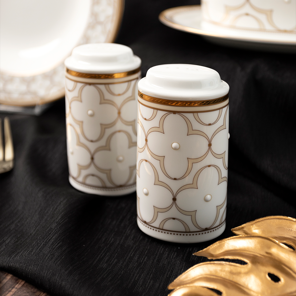 Bộ đĩa ăn kiểu Âu 22 món (cho 6 người) sứ xương | Noritake Trefolio Gold 4945L - D024AP