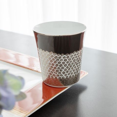 Cốc (ly) uống nước, uống trà (kanoko shibori - Đen) 350ml sứ trắng cao cấp Nhật Bản | Noritake Atehaka 1687-2J - T2181