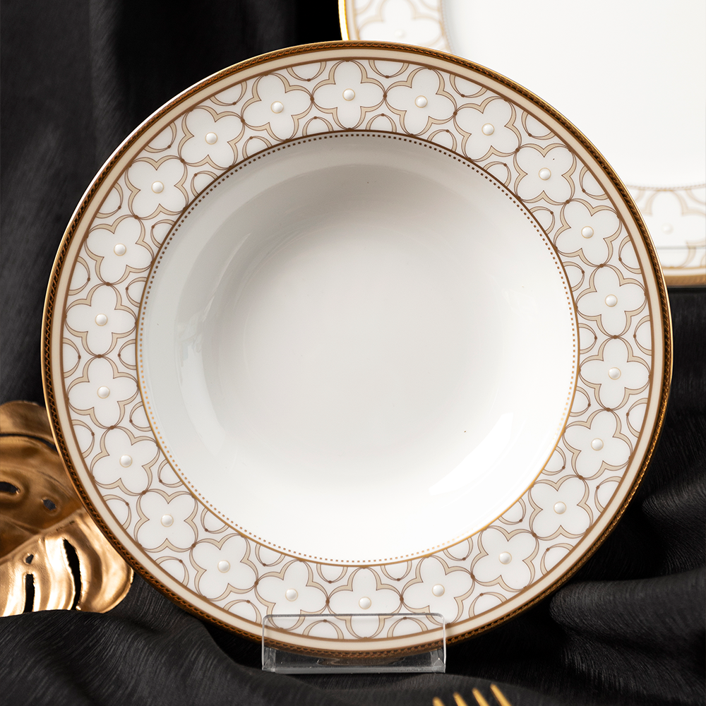Bộ bát đĩa ăn châu Á cơ bản 22 món (cho 6 người) sứ xương | Noritake Trefolio Gold 4945L - D022AB
