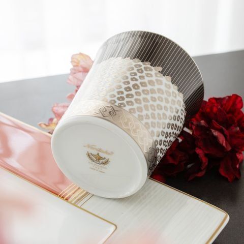 Cốc (ly) uống nước, uống trà (kanoko shibori - Đen) 350ml sứ trắng cao cấp Nhật Bản | Noritake Atehaka 1687-2J - T2181