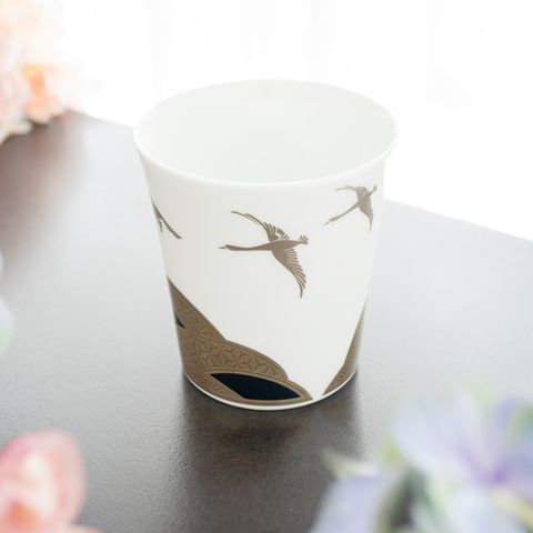 Cốc (ly) uống nước, uống trà chim hạc 350ml sứ trắng cao cấp Nhật Bản | Noritake Atehaka 1685J - T2181