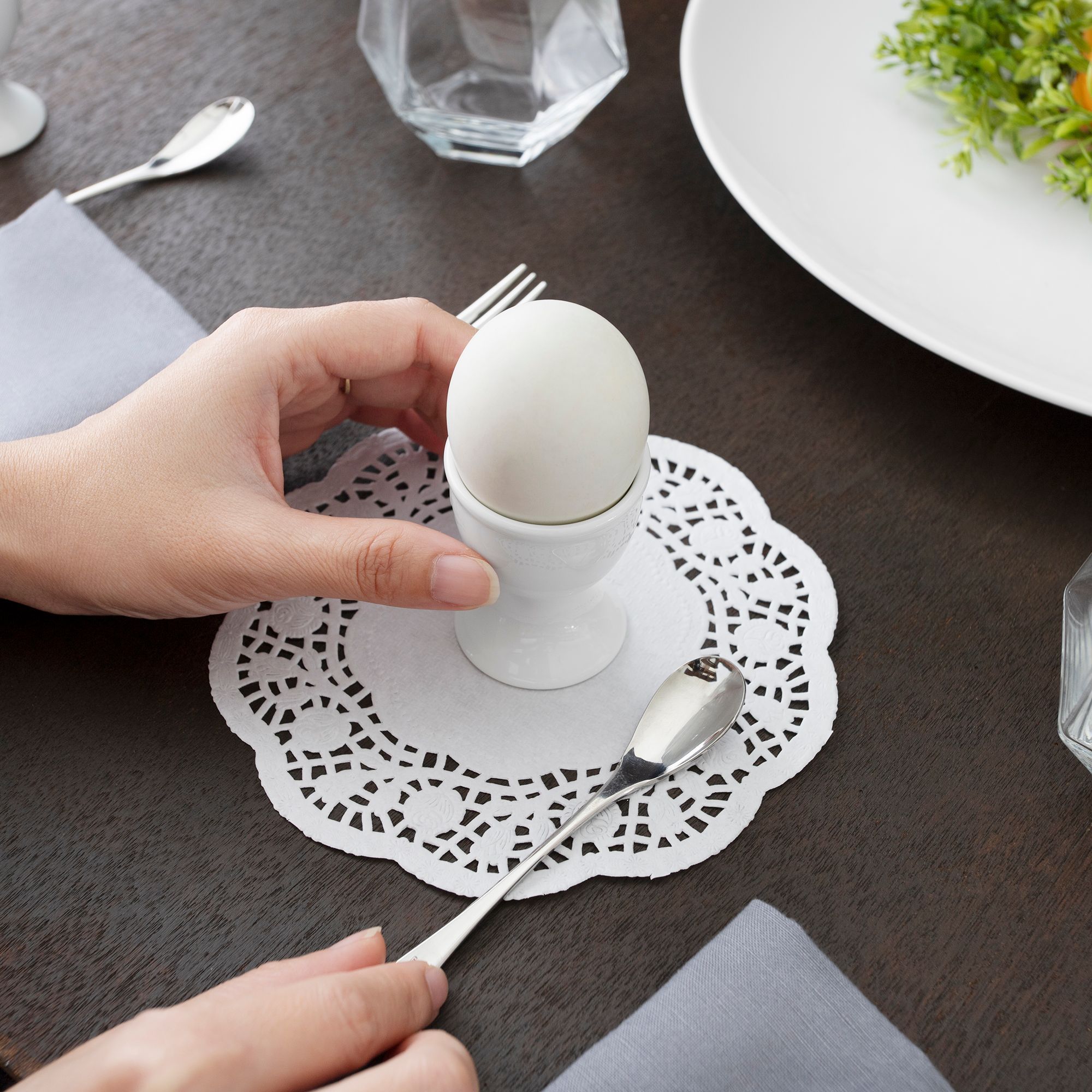 Cốc (ly) trụ ăn trứng cao 6,4cm đường kính 5cm sứ trắng | Noritake Art Stage 3-336L - 91180