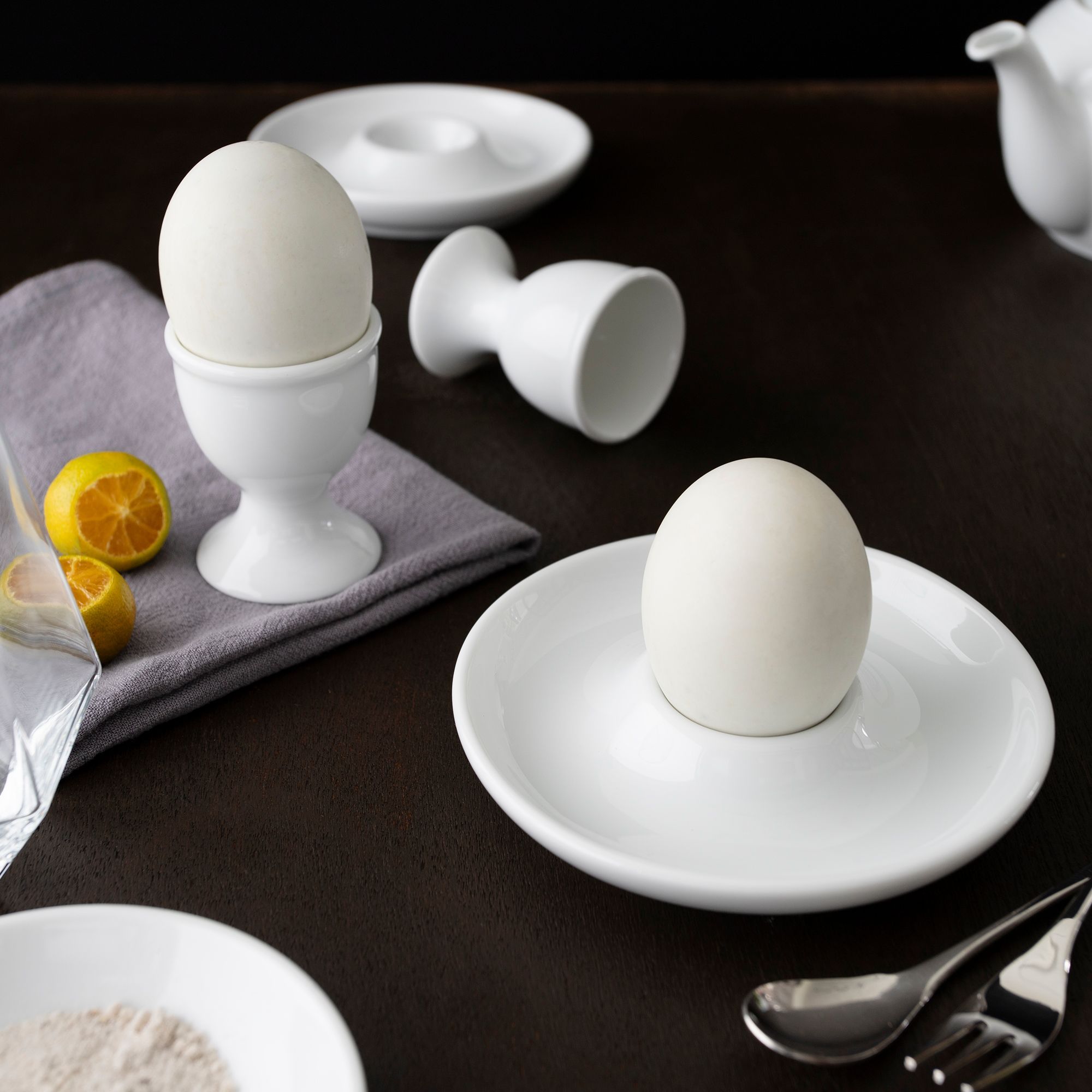 Cốc (ly) trụ ăn trứng cao 6,4cm đường kính 5cm sứ trắng | Noritake Art Stage 3-336L - 91180