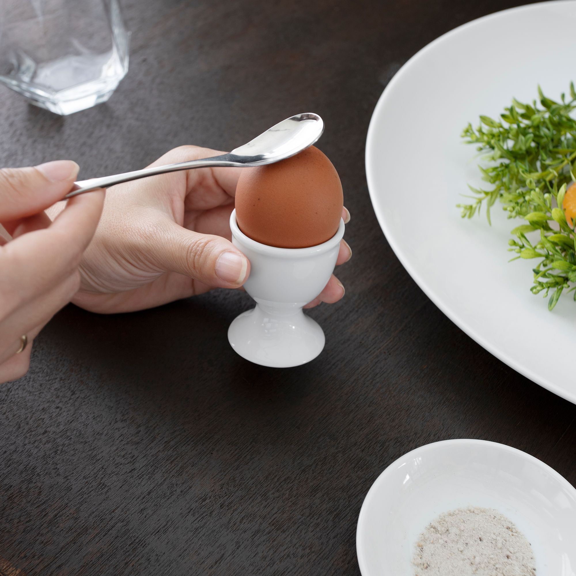 Cốc (ly) trụ ăn trứng cao 6,4cm đường kính 5cm sứ trắng | Noritake Art Stage 3-336L - 91180