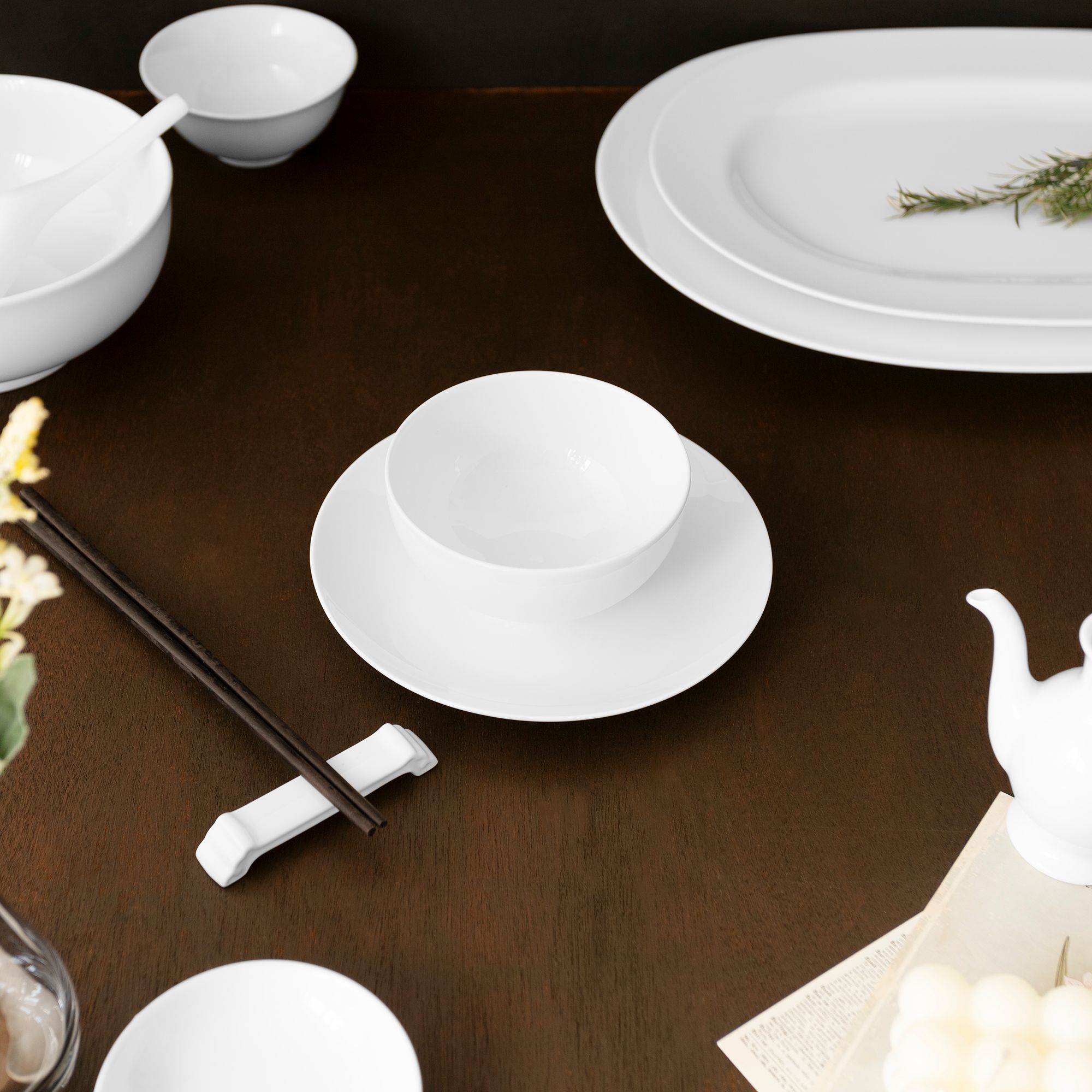 Bát cơm (chén cơm) 11,4cm dung tích 320ml sứ trắng | Noritake Art Stage 1609L - 91082