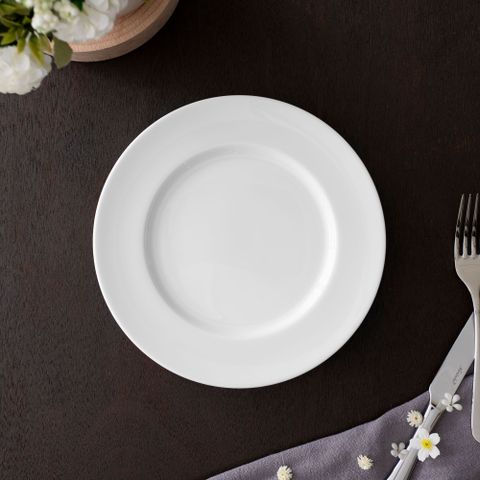  Đĩa tròn cỡ vừa đường kính 21cm sứ trắng | Noritake Art Stage 1609L - 91175 