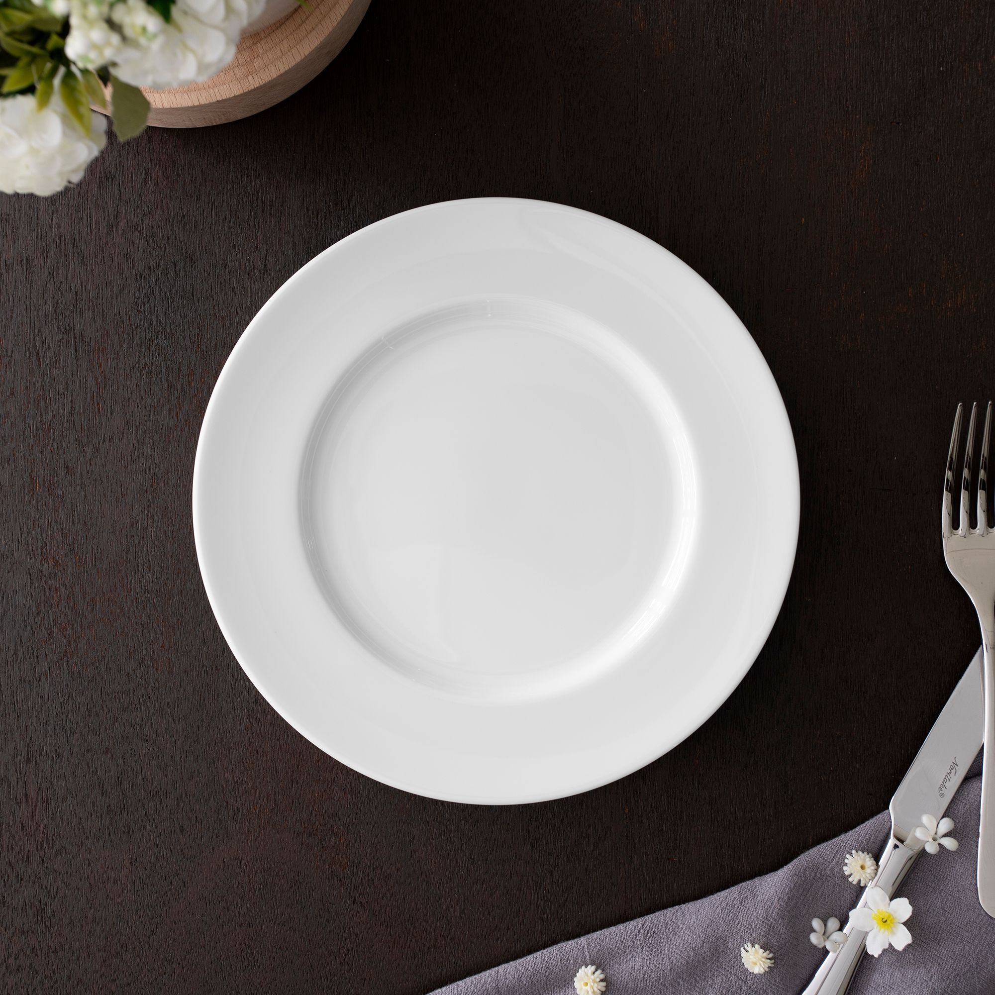 Đĩa tròn cỡ vừa đường kính 21cm sứ trắng | Noritake Art Stage 1609L - 91175