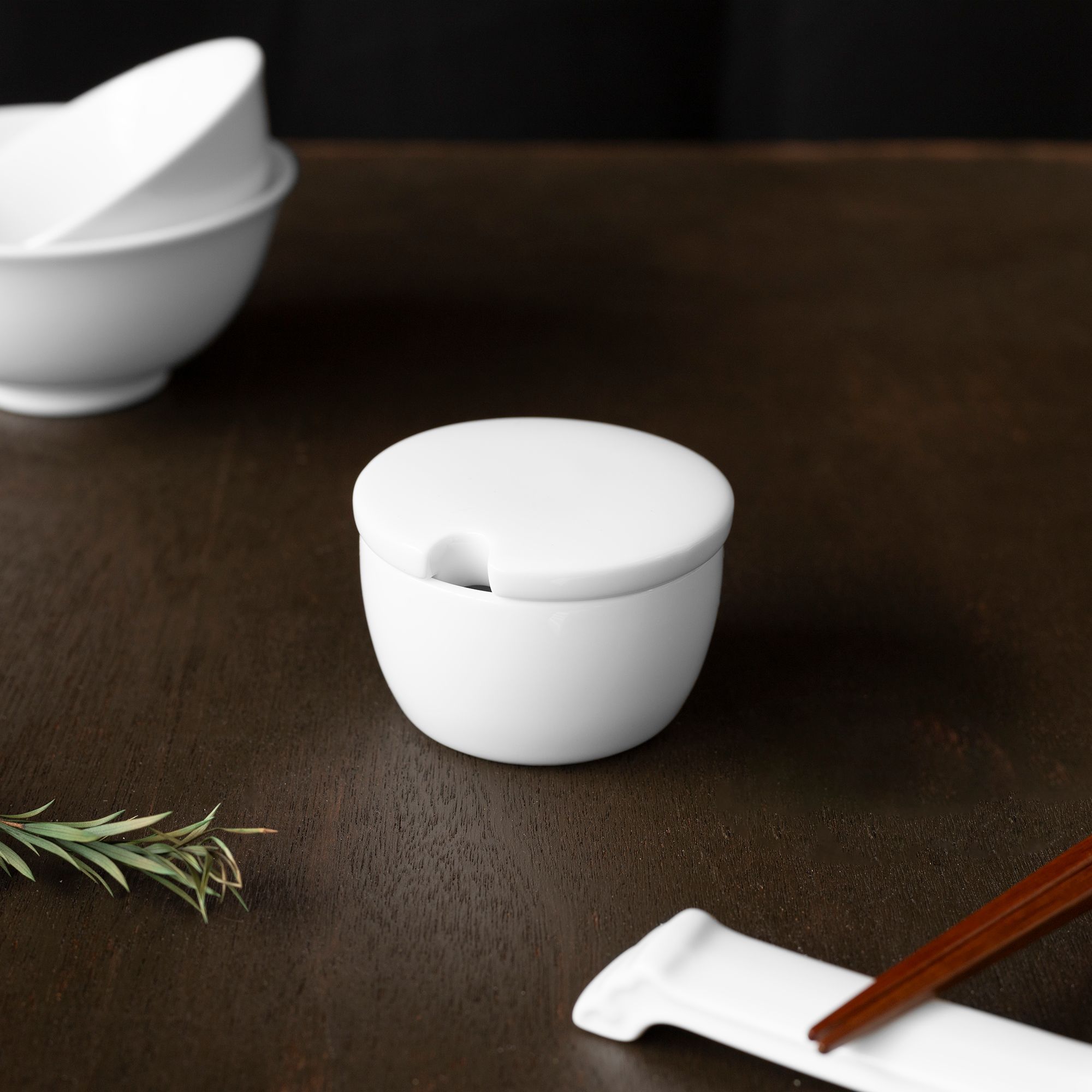 Bình (hũ) đựng gia vị có nắp đậy dung tích 65ml sứ trắng | Noritake Art Stage 4257L - 91824