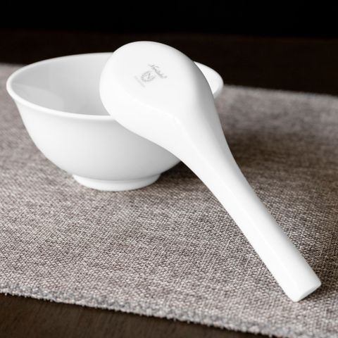  Thìa sứ (muỗng sứ) dài 14,6cm sứ trắng | Noritake Art Stage 4257L - 91830 