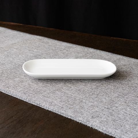  Khay chữ nhật bo góc dài 17,7cm đựng khăn ướt sứ trắng | Noritake Art Stage 4257L - 91877 